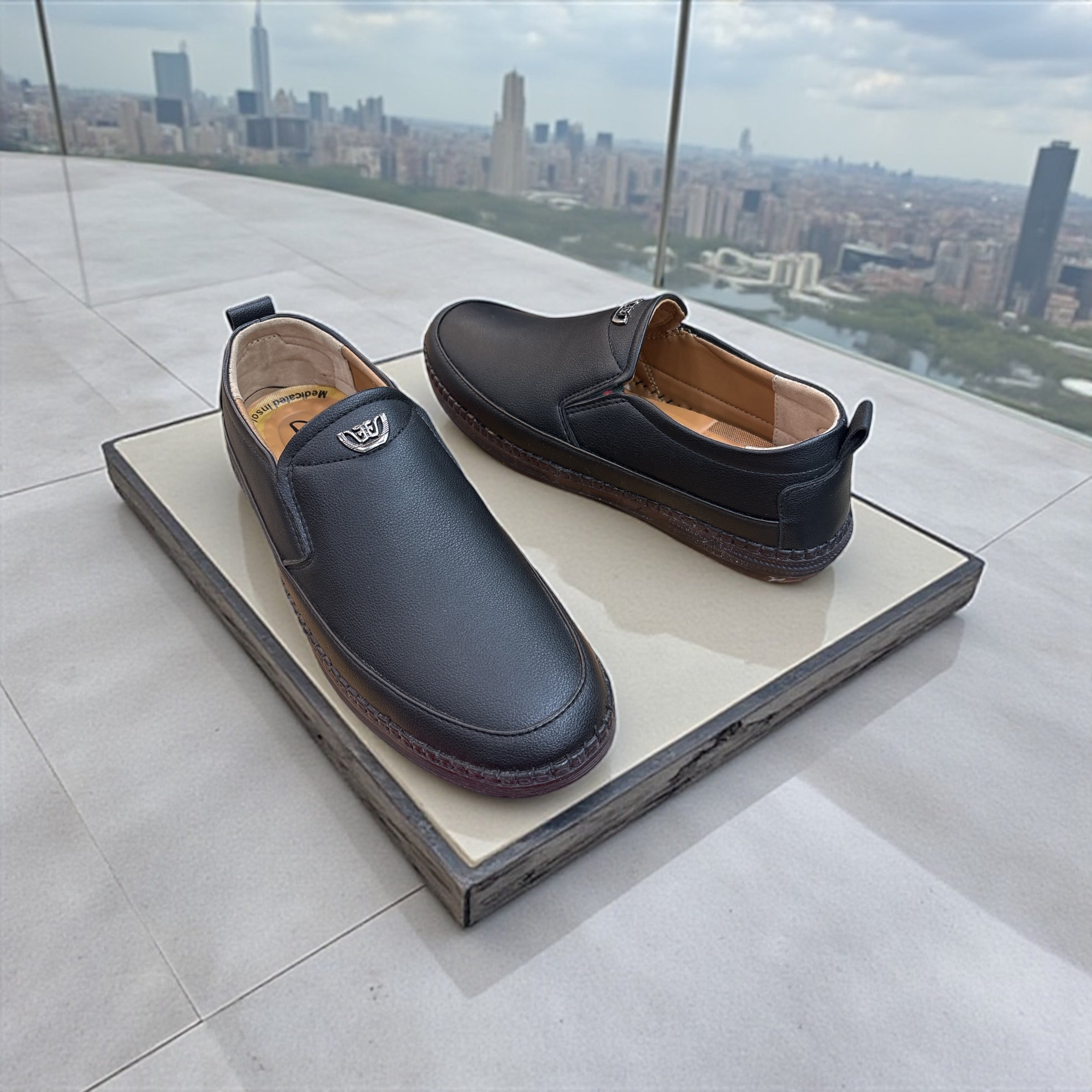 Pure Leather Rubber Sole Shoes 5849