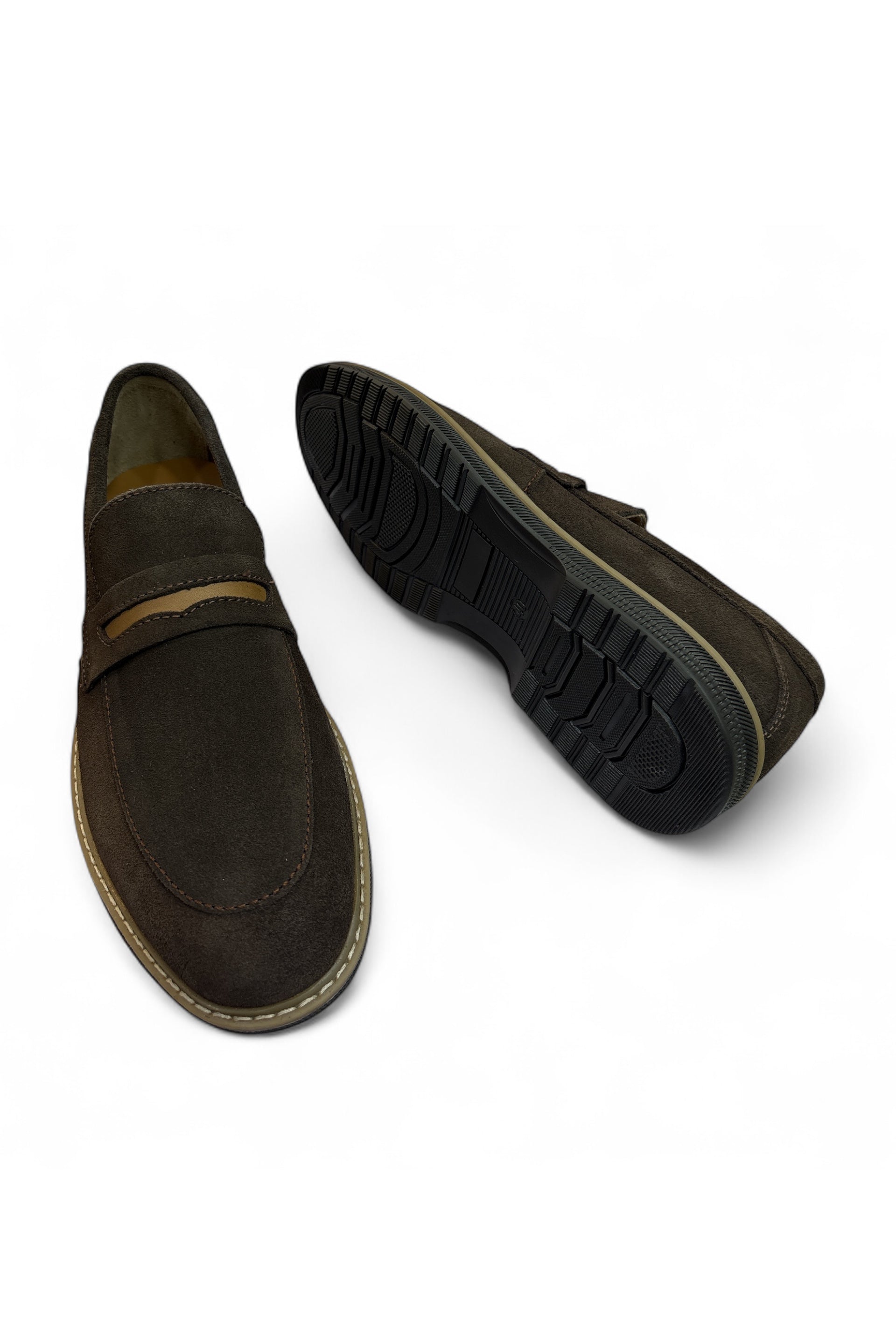 Imported Leather Nubek with rubber sole shoes 5879