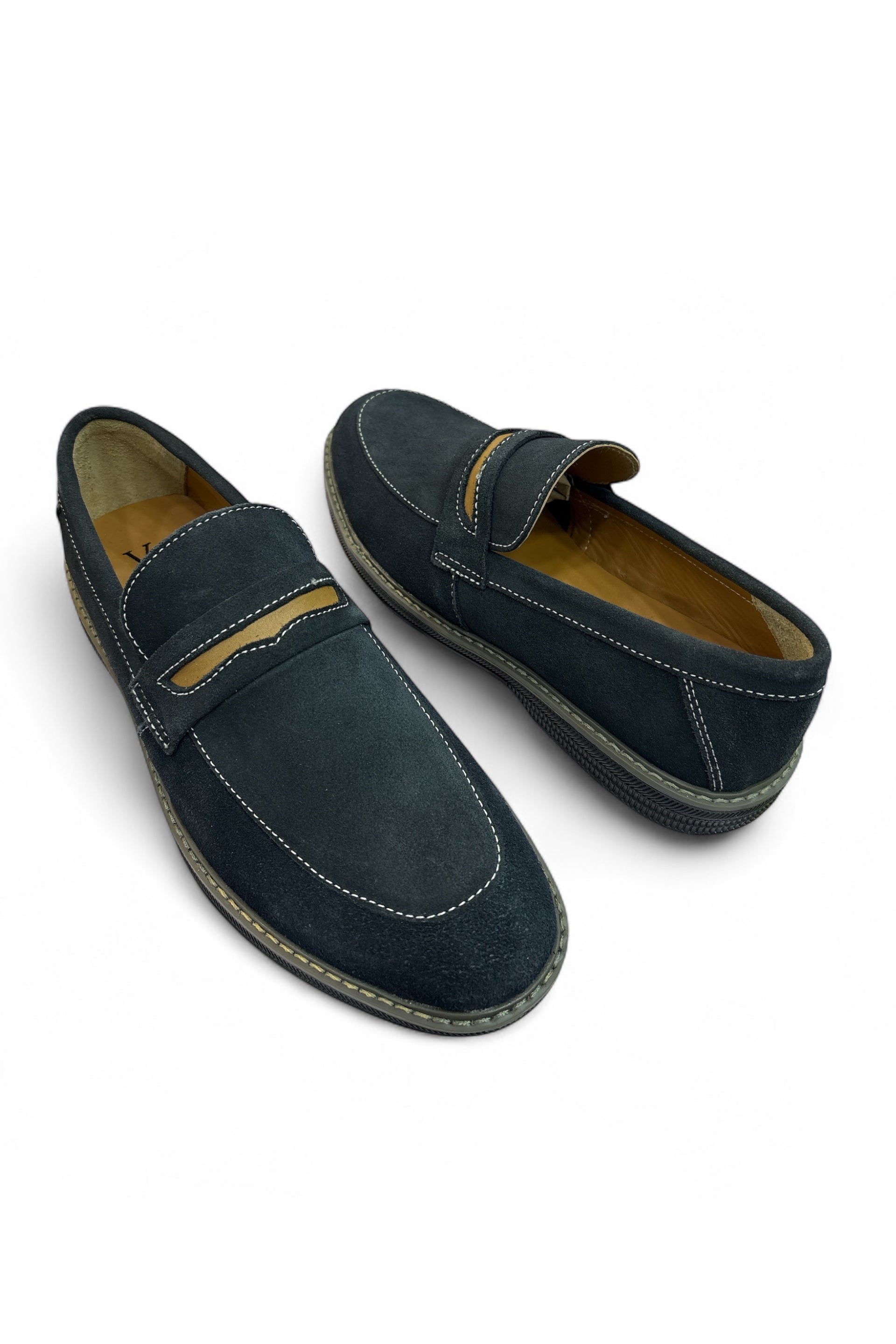 Imported Leather Nubek with rubber sole shoes 5879