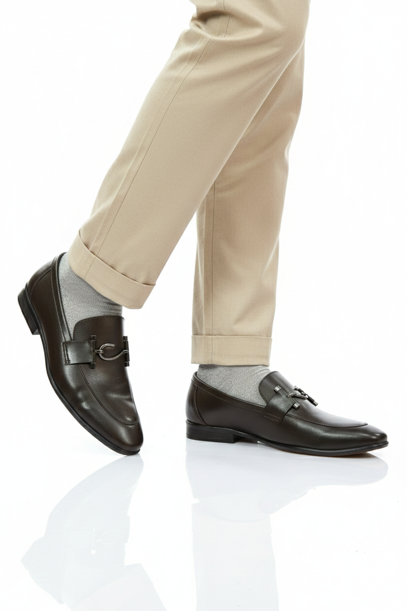 Men’s dress shoes in leather black 5853