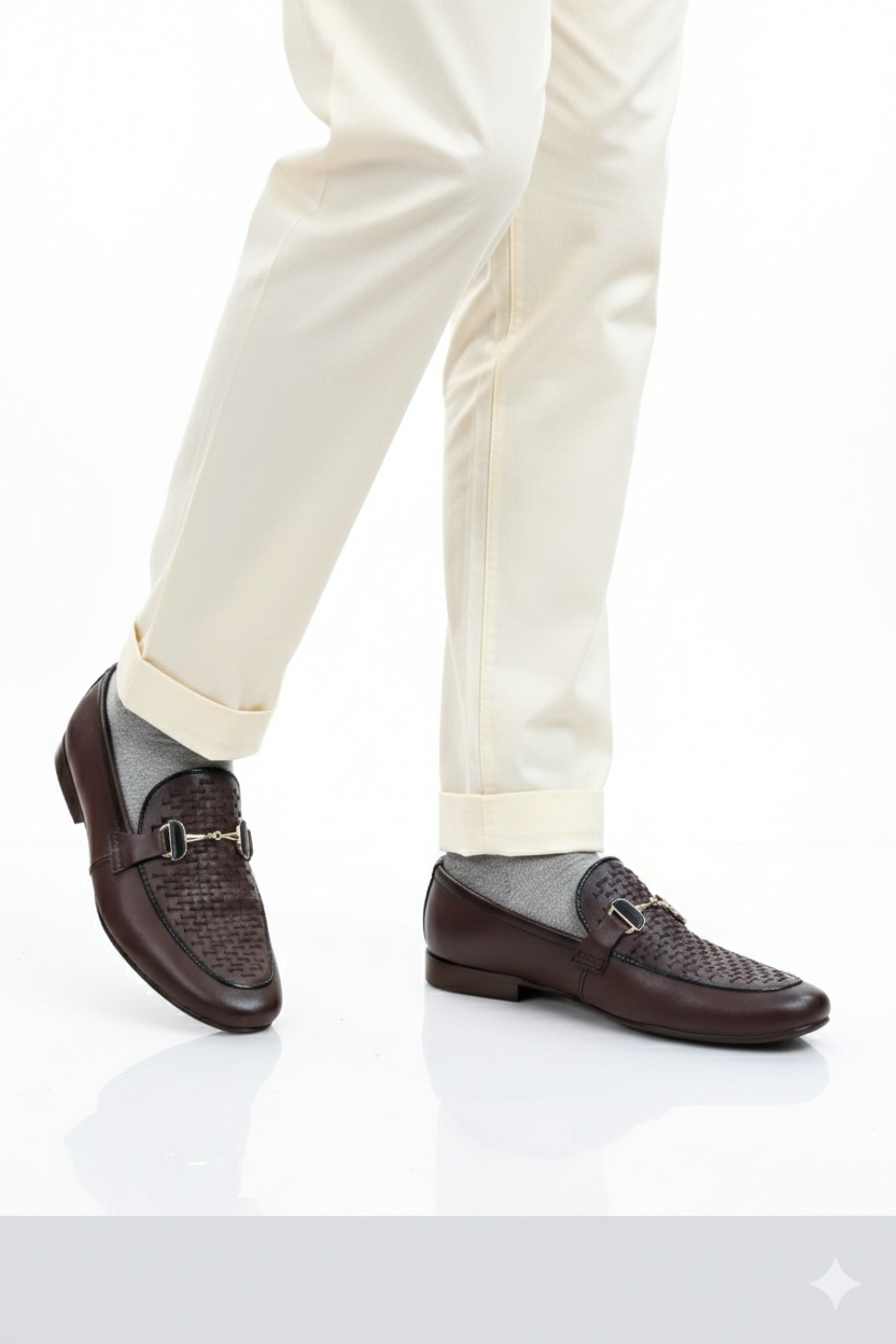 Men's Leather Rubber Sole dress Shoes brown