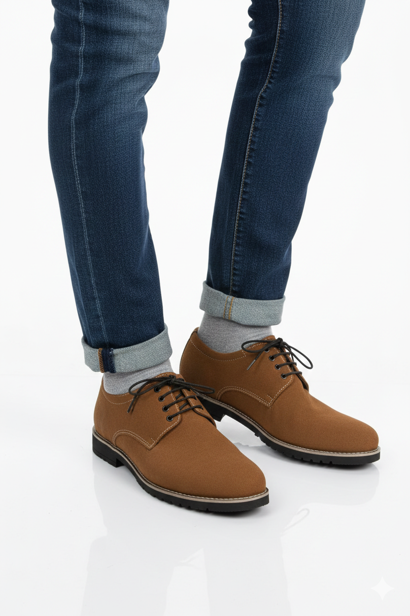 Leather neubek dress shoes 5817