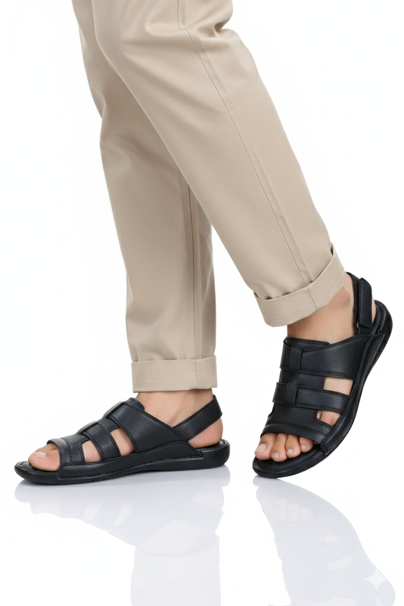 Casual pu sole sandal black