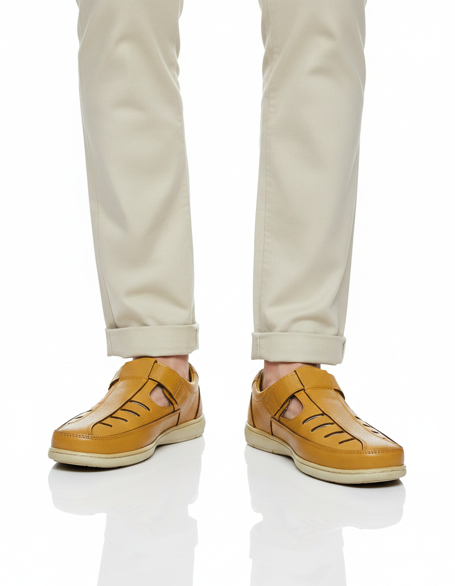 4492 men's Roman leather soft rubber sole sandal