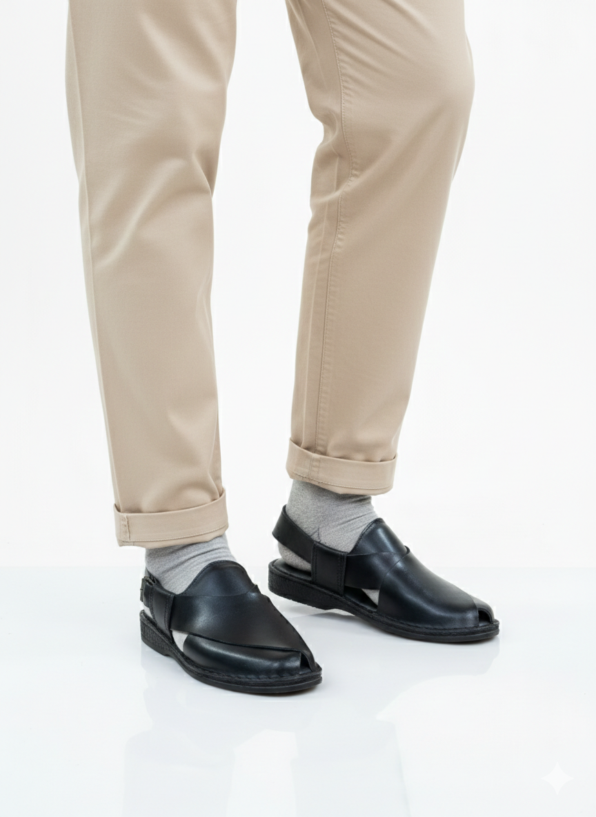 Leather and PU sole Peshawari 3146